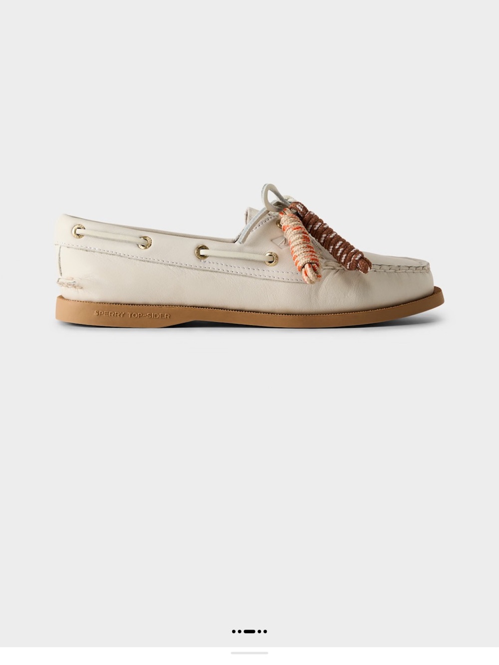 Aritzia Cream Leather Moccasin with Multicolor Tassel